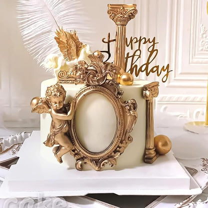 Growtail Vintage Frame Fondant Silicone Molds - Baroque & Rose Flower Designs for Chocolate Cake Decoration & Cupcake Toppers