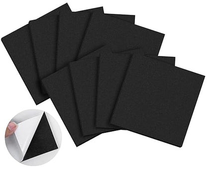 ToLanbbt 8 PCS Adhesive Foam Padding Sheets Closed Cell Neoprene Foam Sheet 1/4" Thick, 4" x 4" Self Stick Insulation Anti Vibration Pads Anti-Slip for Furniture, Cars, Speakers, DIY