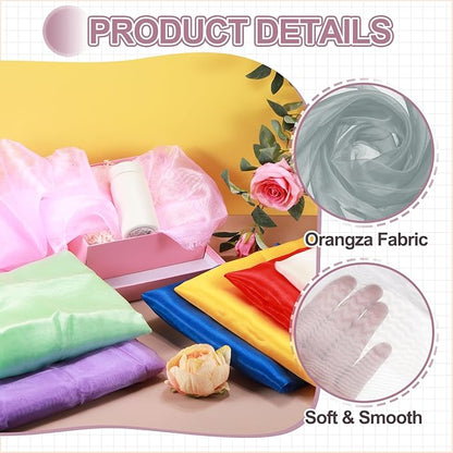 MECCANIXITY Iridescent Sheer Organza Fabric, 10 Yards x 59 Inches Solid Holographic Shiny Fabric Organza Cloth for Wedding, Curtains, Costume, Photo Background, Grey