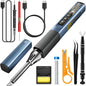 Soldering Iron Kit, Portable Soldering Iron 2in1 Usb soldering gun with LED Digital Adjustable Temperature 212-842℉ 75W 3S Fast Heating Auto-Sleep Mode for Electronics Repair DIY (SL109)