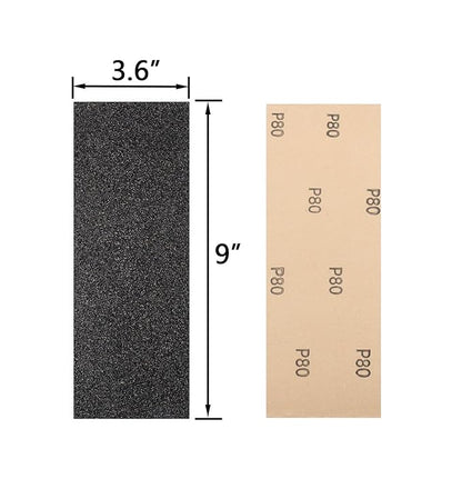 30Pcs 9 x 3.6 Inchs 80 Grit Wet and Dry Handmade Universal Sanding Sheets, Suitable for Woodworking Furniture/Automobiles/Metal/Lacquer Polishing Sandpaper