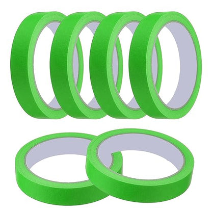 MECCANIXITY Masking Tape 0.7 Inch x 21 Yard Painter's Tape Green Paint Tapes for DIY Crafts Arts Drawing Decoration Labeling Car Painting Artist Teachers, Pack of 6