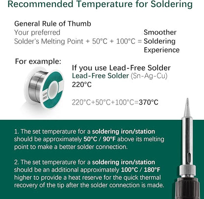 YIHUA 926 III 60W Digital Display Soldering Iron Station Kit w 2 Helping Hands, 6 Extra Iron Tips, Lead-Free Solder, Solder Sucker, S/S Tweezers, °C/ºF Conversion, Auto Sleep & Calibration Support