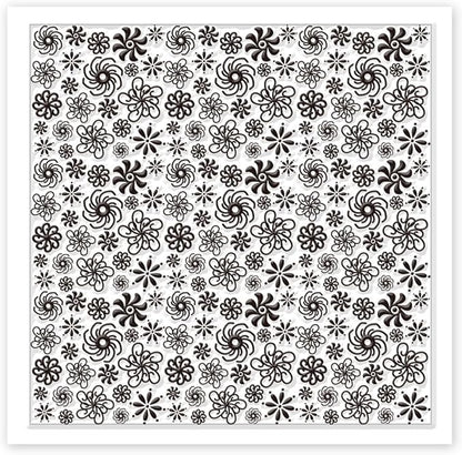 CHGCRAFT Plum Blossoms Polymer Clay Texture Sheets Art Rotation Flowers Silicone Texture Stamp Clay Texture Mat Modeling Pattern Pad Texture Sheets for Jewelry and Clay Earrings Tools