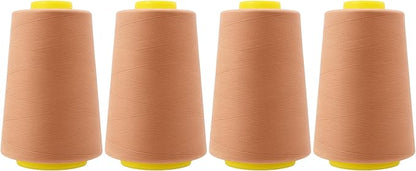 Mandala Crafts 4 Pack of Serger Threads Cones Spools - 40S/2 24000 Yards Polyester Copper Threads for Sergers Machine and Overlock Quilting Sewing Machine
