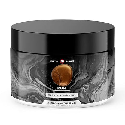 Spartan Epoxies Metallic Pigment Powder for Epoxy - 30 Unique Colors, 4oz for 1 Gallon and 12oz for 3 Gallons of Clear Epoxy, Made in The USA (Rum, 12oz (135 Grams))