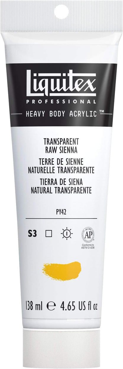 Liquitex Professional Heavy Body Acrylic Paint, 4.65-oz (138ml) Tube, Transparent Raw Sienna