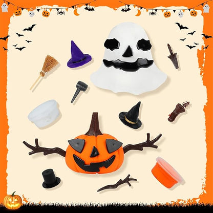 YOGFIT 36 Pack Halloween Pumpkin DIY Craft Clay Kit for Kids, Air Dry Moldable Clay DIY, Pumpkin Craft Kit for Halloween Decorations Indoor Outdoor Trick or Treat Party Favors