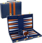 Backgammon Set 2 Players Classic Backgammon Sets for Adults Board Game with PU Leather Case Portable and Travel Backgammon Set (Navy, 18inch)