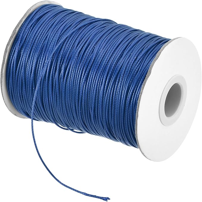 MECCANIXITY Waxed Cord 0.8mm Waxed Polyester Cord 175 Yard Wax String for Bracelet Making,Necklaces, Beading,Jewelry Making and DIY Crafts(Navy Blue)