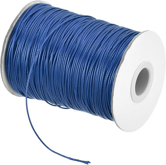 MECCANIXITY Waxed Polyester Cord, 1mm Diameter, 175 Yard, Dark Blue, Beading Cord, Crafting Cord
