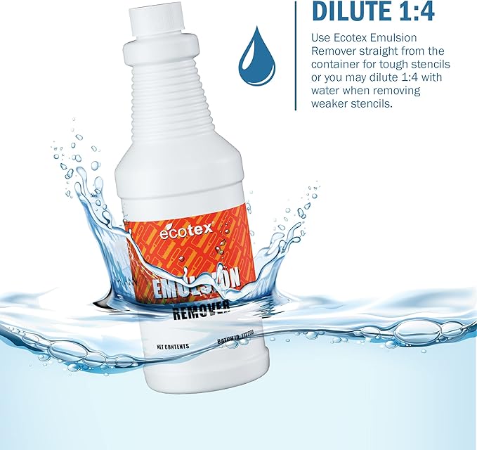 Screen Print Direct Ecotex® Screen Printing Emulsion Remover (Pint - 16oz.) - Diazo Photo Emulsion Cleaner for Silk Screens and Stencil Remover