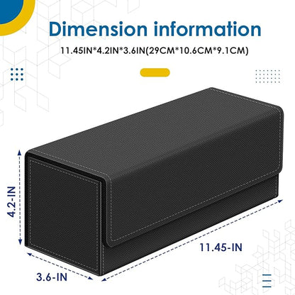 Card Deck Case for Trading Cards, Leather Magnetic Closure Commander Card Storage Box Holding 600+ Sleeved Cards Fit for MTG TCG and Sport Cards