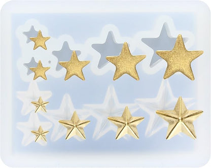 FUNSHOWCASE Mini Assorted Jewerly Stars Resin Epoxy Silicone Tiny Mold for Delicate Craft