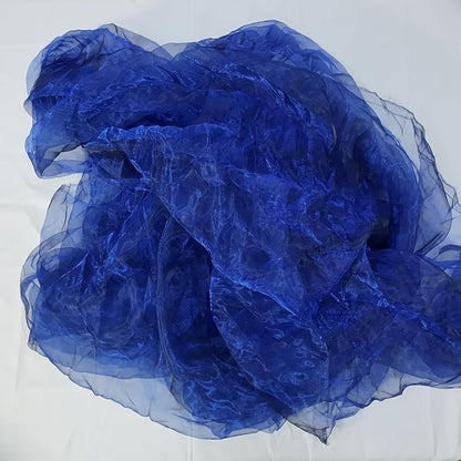 Two-Tone Iridescent Holographic Organza Fabric - 5.5 Yards | Lightweight Sheer Gauze Voile Tulle | for Dresses, Party Decor, DIY Crafts, Shiny Backdrops(Sapphire Black)