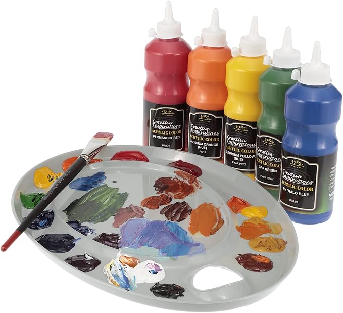 Creative Inspirations Acrylic Paint - Metallic Gold - 500 mL Bottle - Smooth & Creamy Consistency, Vibrant Pigmentation, Great Coverage for Artists - Clean Up with Soap & Water