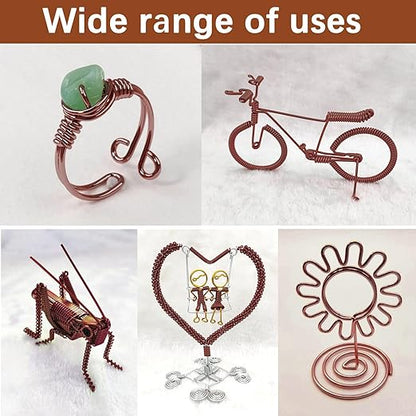 12 Gauge Aluminum Craft Wire, 2mm×30Yards Bendable Metal Craft Wire for Bonsai Plant Stand, Doll Skeletons, Wire Sculpture, Jewelry Making and Home Decorations (Bronze)