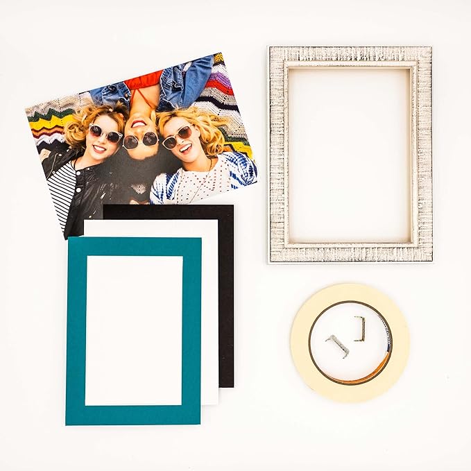 5x7 Mat for 8.5x11 Frame - Precut Mat Board Acid-Free Show Kit with Backing Board, and Clear Bags Teal Blue 5x7 Photo Matte Made to Fit a 8.5x11 Picture Frame Matboard for Framing, Pack of 10 Mats