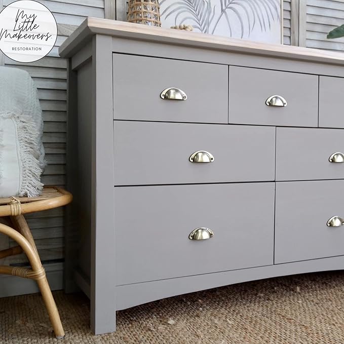Dixie Belle Paint Company Chalk Finish Furniture Paint - French Linen (8oz) - Matte Light Taupe Chic Chalk Mineral DIY Furniture Paint