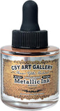 CSY Art Gallery Fast Drying Acrylic Metallic Finish Ink-Liquid Gold Leaf Paint-Calligraphy Inks for Metal, Wood, Plastic, Canvas (Moab Gold)