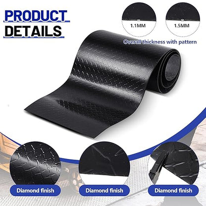 1pcs Diamond Plate Sheet Metal Heavy Duty Tread Aluminum Sheet Diamond Tread Plate for Wall Covering, Cargo Trailer, RV and More (12'' X 120'' X 0.06'',Black)