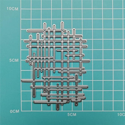 1Pc Silver Irregular Lines Metal Cutting Dies for Card Making, Paper Embossing Die-Cuts Sets, DIY Scrapbooking Photo Album Arts Crafts Templates, Stencils for Holiday Christmas Decoration，Scrapbooking