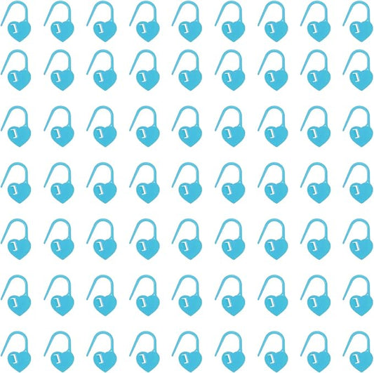 uxcell 400pcs Stitch Markers for Crocheting, Heart Shaped Crochet Marker Needle Clip Counter for Knitting Clothing Tag DIY Craft,Blue