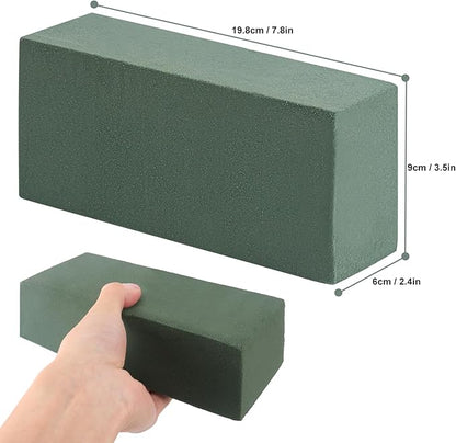 IHDYPPEW 16 PCS Green Floral Foam Blocks, 7.8"L x 2.4"W x 3.54"H Floral Foam for Flower Arrangements, Dry and Wet Florist Foam for Flowers, Flower Foam Bricks for Flowers Business, Outdoor, Weddings