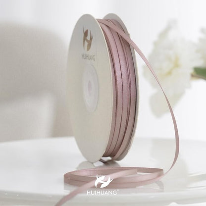 HUIHUANG Solid Color Satin Ribbon 1/8 inch x 100 Yards Roll Ribbon Double Faced for Crafts Gift Wrapping DIY Bows Wedding Invitation Card (Vanilla)