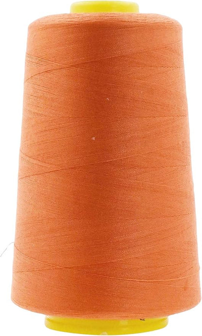 Mandala Crafts 4 Pack of Serger Threads Cones Spools - 20S/2 24000 Yards Polyester Orange Threads for Sergers Machine and Overlock Quilting Sewing Machine