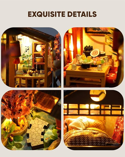 DIY Miniature House Kit, Mini House Kit for Beginners, DIY Dollhouse Kit for Adults to Build, Model Building Craft Diorama Kit, Ideal Gifts for Birthday, Christmas(Japanese Garden House)