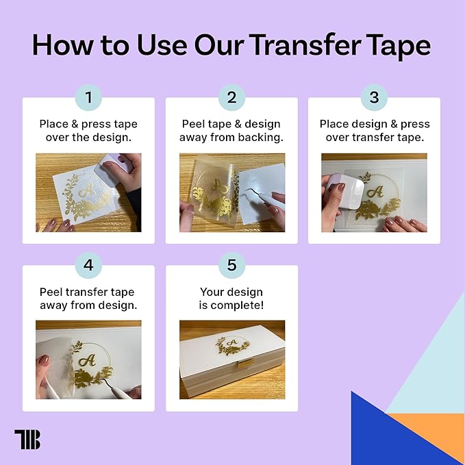 6" x 100' Roll of Clear Transfer Tape for Vinyl, Made in America, Vinyl Transfer Tape with Alignment Grid for Crafts, Decals, and Letters
