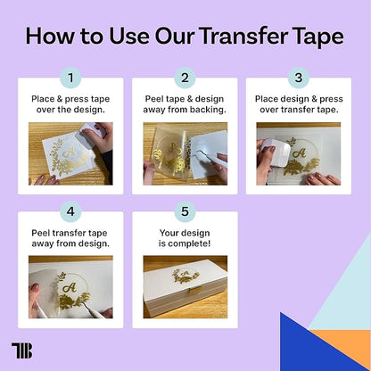 6" x 100' Roll of Clear Transfer Tape for Vinyl, Made in America, Vinyl Transfer Tape with Alignment Grid for Crafts, Decals, and Letters