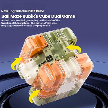Large Labyrinth 3D Puzzle Maze Cube, 3D Magic Cube Maze Ball Puzzle, Engaging Brain Teaser Magic Cube, Handheld Fidget Game for Anxiety Relief (A-1PCS)