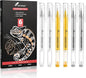 Gold Silver White Gel Pens, 1mm Fine Point Gel Ink Pen Opaque Archival Ink Pens for Black Paper Drawing, Sketching, Illustration, Card Making, Bullet Journaling, 6 Pack