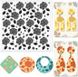 CHGCRAFT Hydrangea Texture Polymer Clay Texture Sheets Flowers Leaves Pattern Silicone Texture Stamp Clay Modeling Pattern Pad Texture Sheets for Polymer Clay Making Earrings Jewelry