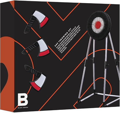 Black Series Axe Throwing Set – Indoor & Outdoor Party Game| Safe Plastic Throwing Axes| Collapsible Target| Backyard Game, Carnival Game, Beach Camping, Tailgating Essential| Fun Sports Activity Gift
