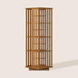 XIMN 360° Rotating Bamboo CD/DVD Shelf - 6-Tier Space-Saving Media Storage Cabinet for Movies, Organizer with Super Compact Design (Walnut, 4 Tier)