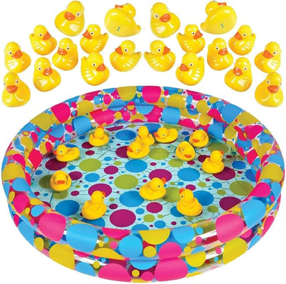 Gamie Duck Pond Matching Carnival Game for Kids, 36" x 6" Inflatable Pool & 20 Plastic Ducks with Numbers, Water Outdoor Game for Kids, Fun Memory Game for Backyard, Birthday Party Field Day Games