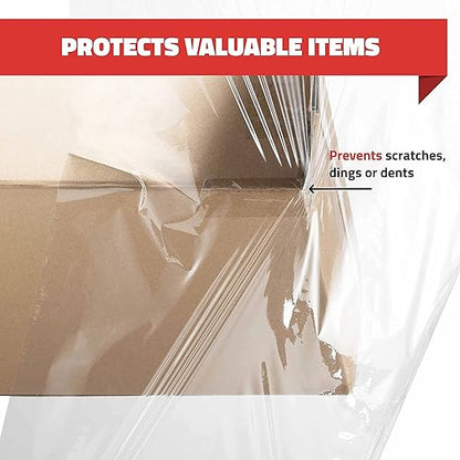 Stretch Wrap with Handle Industrial Strength 4 Pack 11" x 1000 Ft 60 Gauge Thick (15 Micron) Shrink Wrap Roll for Moving Supplies, Furniture, Pallets, Plastic Wrap for Packing, Heavy Duty Stretch Film