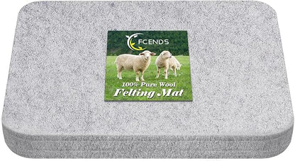 FCENDS Needle Felting Pad, 8x10x1 inch Needle Felt Mat, 100% Natural Wool, Thick and Firm Felt Base for Precision Felting (10"x8")