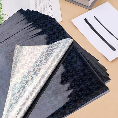 Briartw 50 Sheets Black Gemstone Toner Reactive Foil - Per Sheet 20x29cm (7.9 x 11.4 inch)- Metallic Finish for Laser Printers & Laminators - Ideal for Printing,Cardmaking,Scrapbooking,DIY Projects
