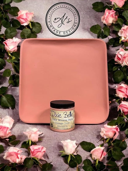 Dixie Belle Paint Company Chalk Finish Furniture Paint - Cottage Door (8oz) - Matte Dusty Coral Chic Chalk Mineral DIY Furniture Paint
