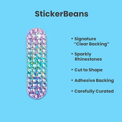 StickerBeans® Rhinestone Alphabet Letter Sticker I - Unique Sparkly Design 2” x 2” Cut-to-Shape Adhesive - Personalization, Collecting, Gifting, Scrapbooking, Decorating Laptops, Phone Cases, All Ages