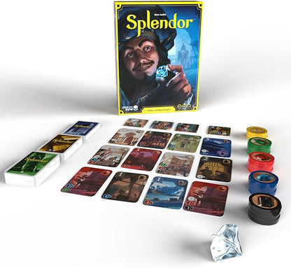 Asmodee Splendor Board Game - Master The Art of Wealth and Prestige! - Engaging Gem Mining Strategy Game for Kids & Adults, Ages 10+, 2-4 Players, 30 Min Playtime