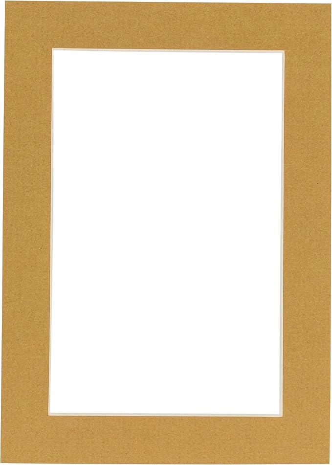 Poster Palooza 8.5x11 Mat Bevel Cut for 7x9 Photos - Acid Free Rattan Beige Precut Matboard - For Pictures, Photos, Framing - 4-ply Thickness