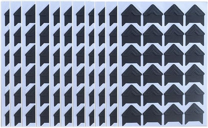 10 Sheet (240-pack) Photo Corners Self Adhesive PVC Paper Photo Foto Corner Stickers for Scrapbooking Personal Journal (Style2-10sheet Black)