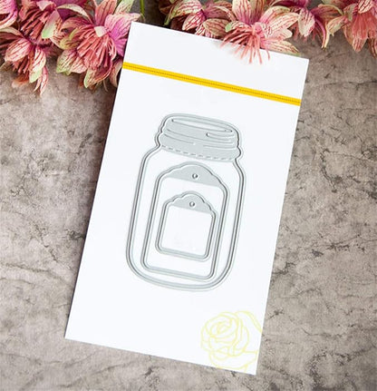 Metal Cutting Dies DIY Embossing Stencil Template Scrapbooking Card Making Mold Photo Album Arts Crafts Tools (Wishing bottle-8x5cm)