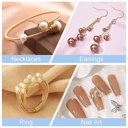6 Rolls Copper Jewelry Wire, 5 Assorted Colors 0.4 mm Dia. Beading Wire for Jewelry Making Bracelet Earrings Rings Necklaces Flower Craft Projects