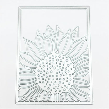 Mvchifay Cutting Dies for Card Making Metal Die-Cuts Scrapbooking Tool Hollow Frame DIY Craft Punch Template Embossing for Paper Album Decor (Sunflower Frame-12.6x9.8cm)